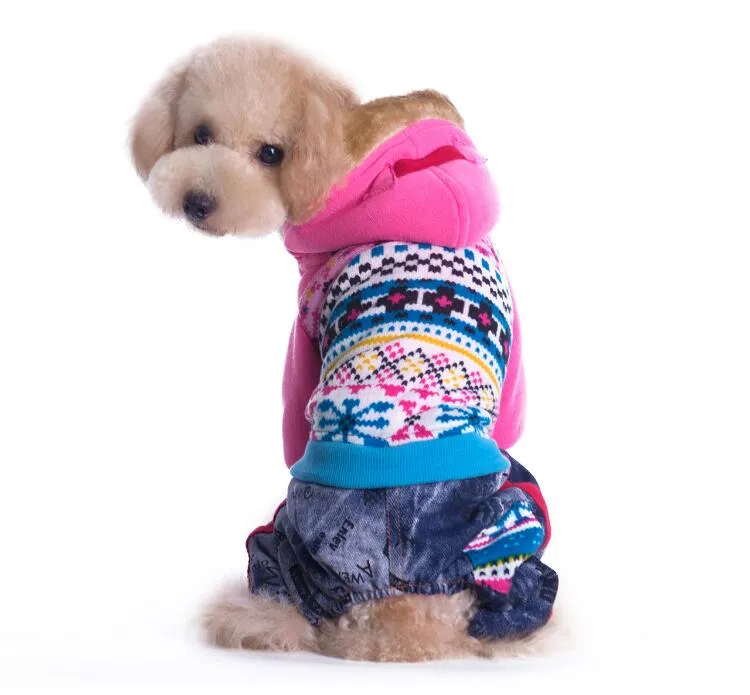 Stylish Pet Dog Warm Clothes Puppy Jumpsuit Hoodies Coat Vest