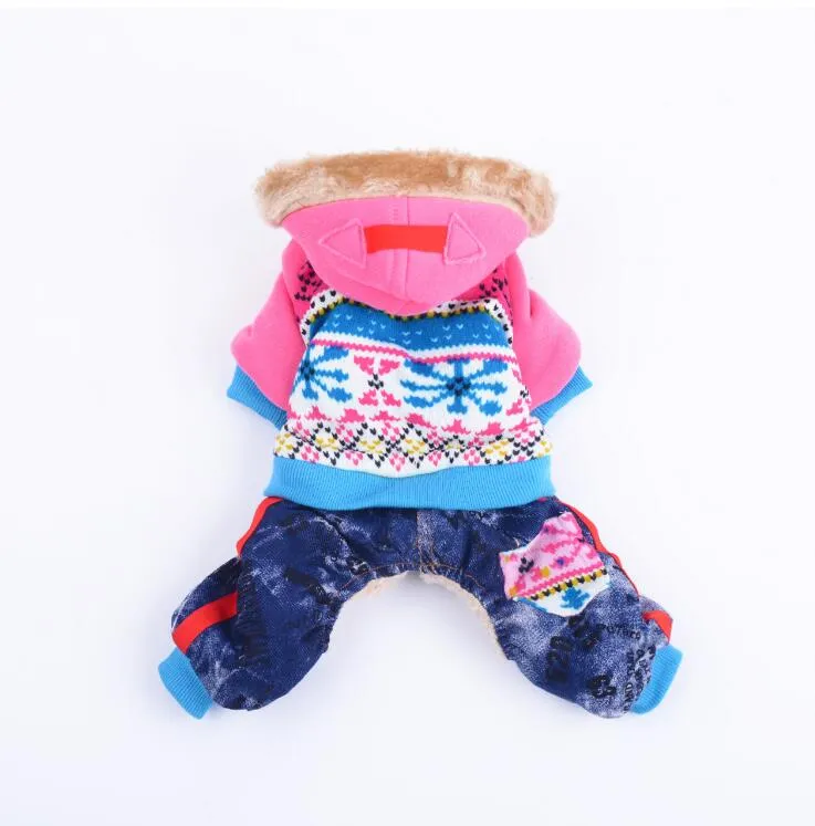 Stylish Pet Dog Warm Clothes Puppy Jumpsuit Hoodies Coat Vest