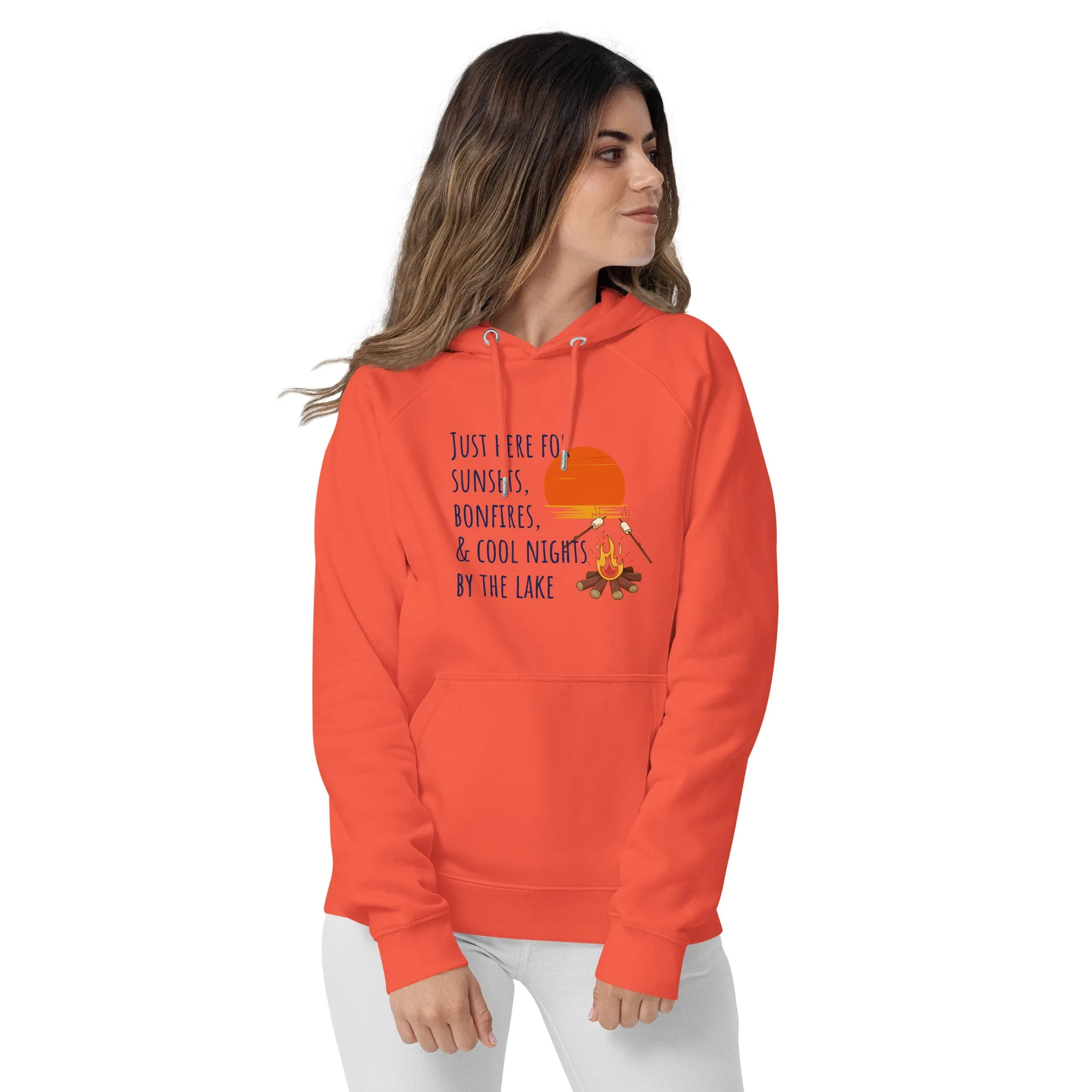 Sunsets & Bonfires Fall Raglan Lake Hoodie