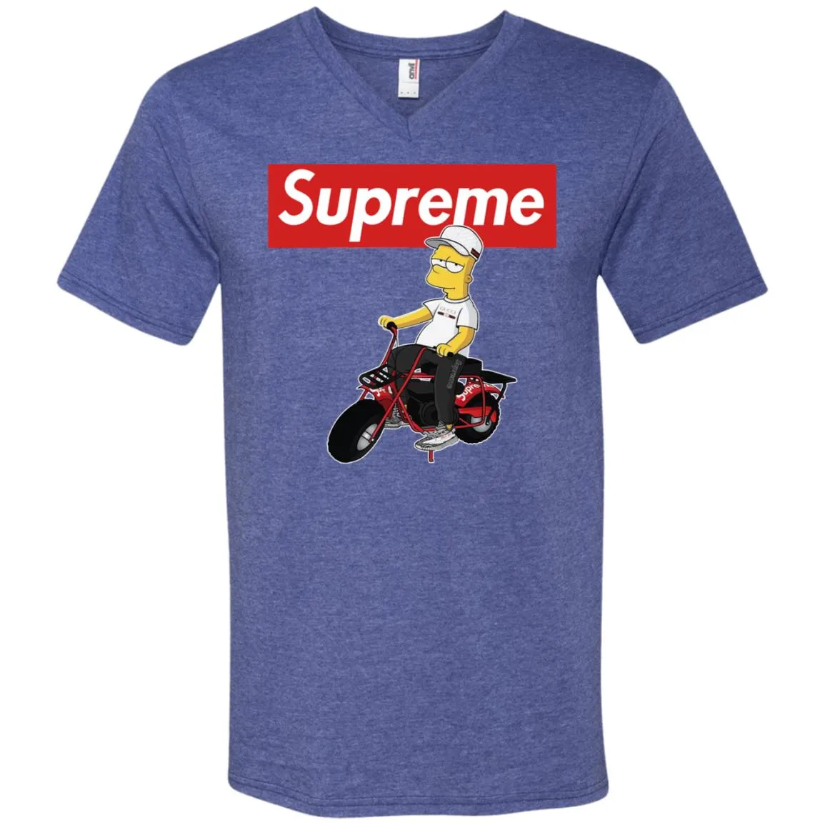 Supreme Car T-shirt Men V-Neck T-Shirt