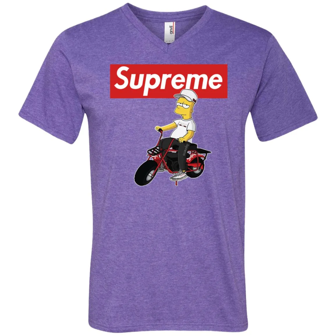 Supreme Car T-shirt Men V-Neck T-Shirt