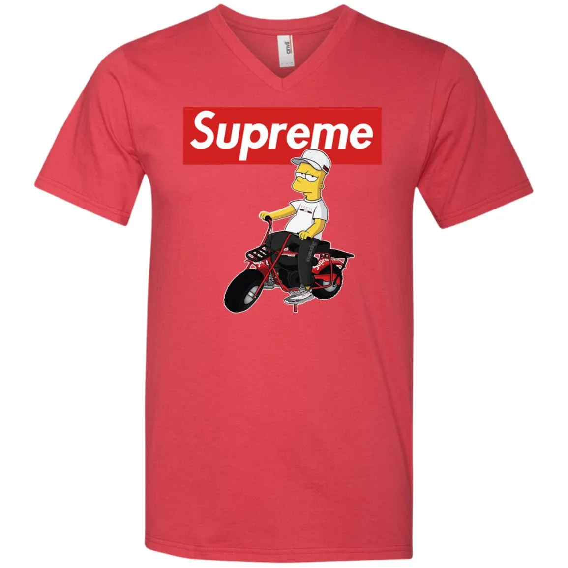 Supreme Car T-shirt Men V-Neck T-Shirt