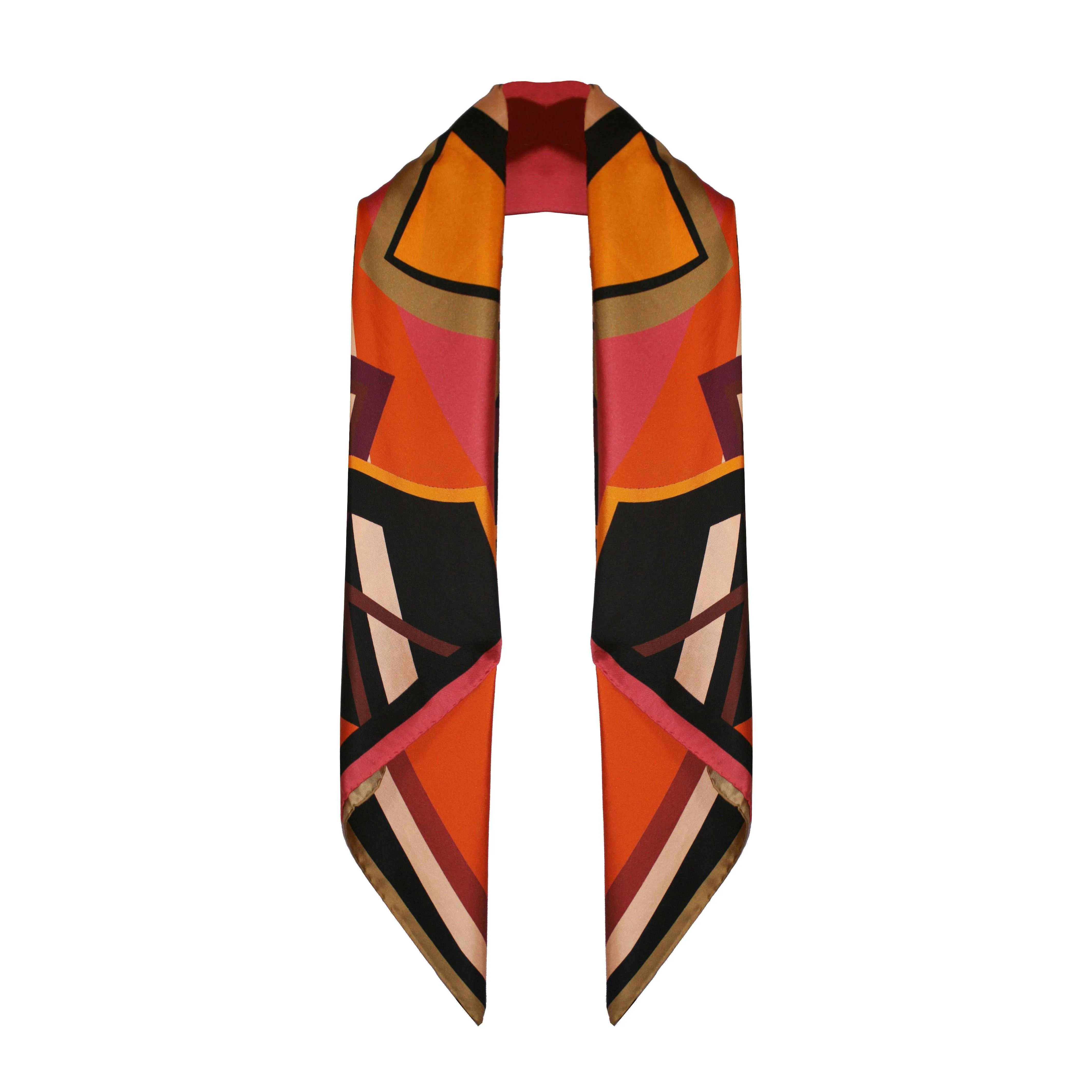 The Abstract Silk Scarf - Mauve | 90x90cm [Preorder]