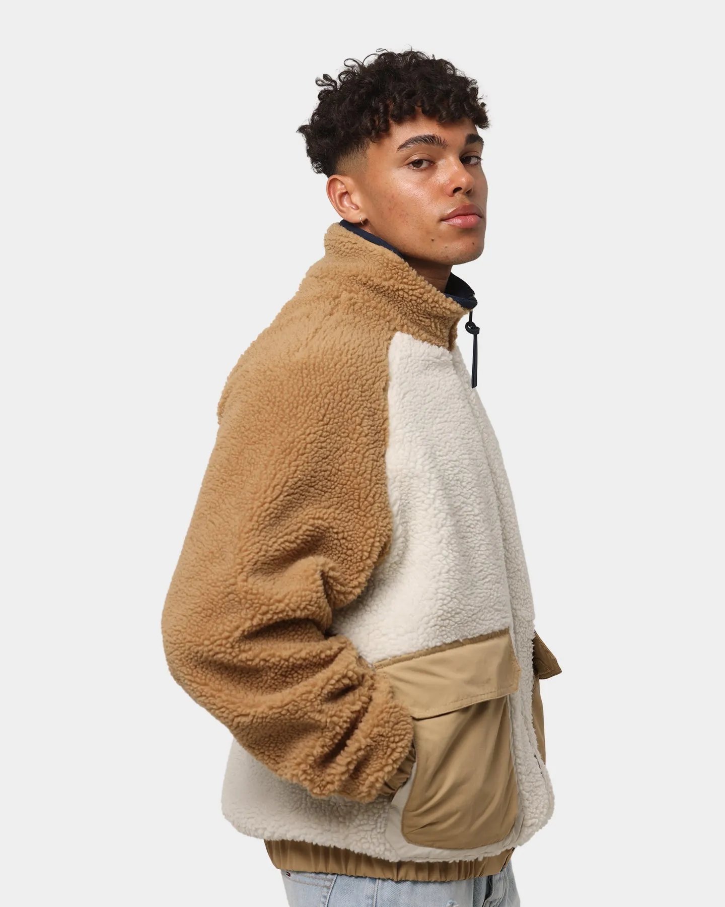 Tommy Jeans Reversible Sherpa Jacket Classic Khaki