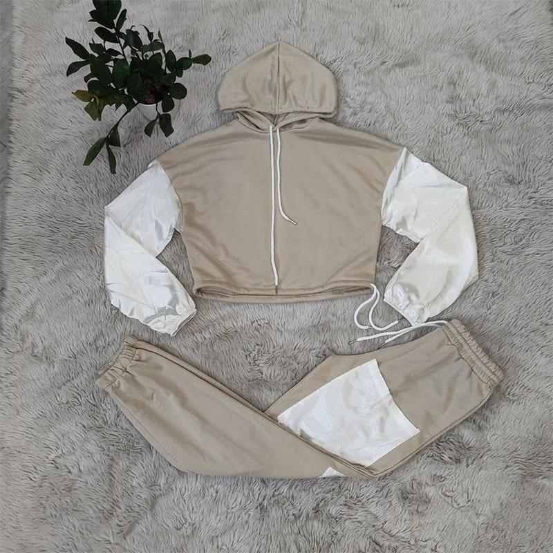 Tracksuits Long Sleeve Hooded Sweatshirt & Drawstring Jogger Pants Set