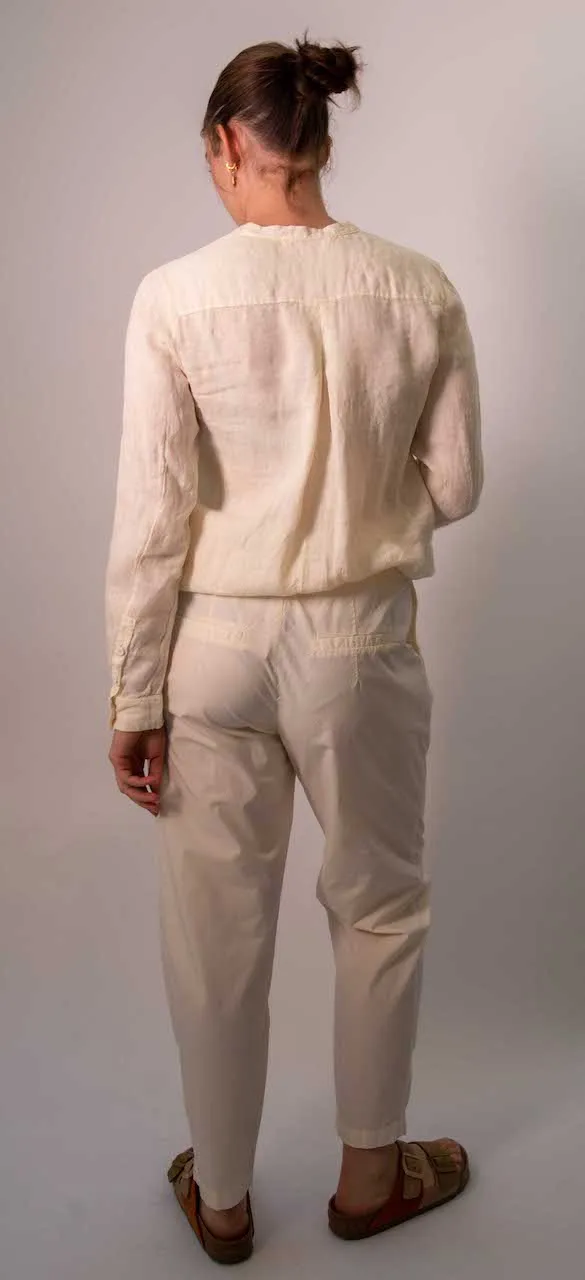 Transit Par Such Long Linen Linen Shirt in Ivory