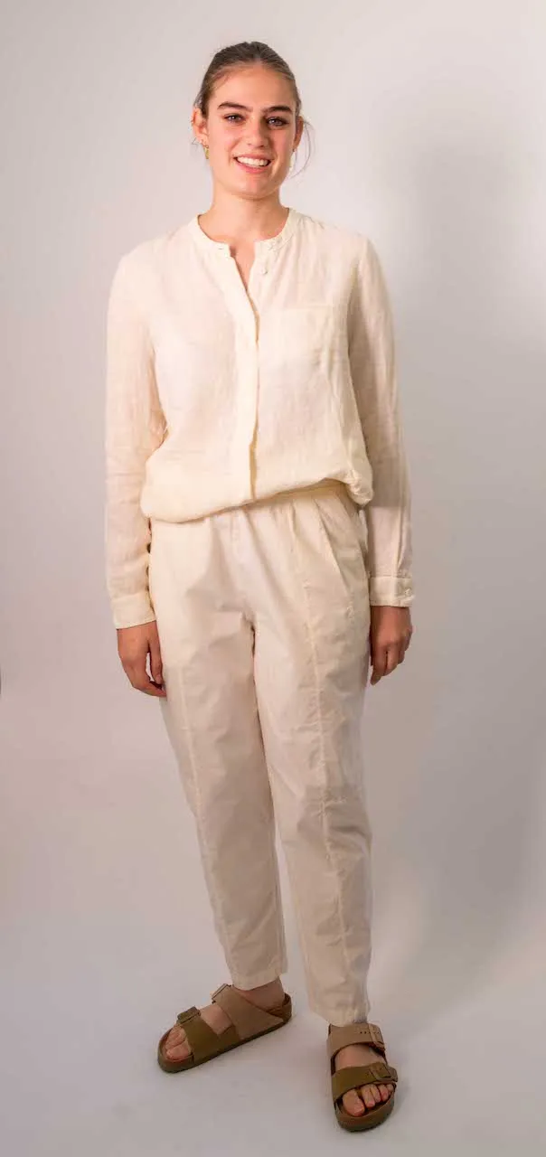 Transit Par Such Long Linen Linen Shirt in Ivory