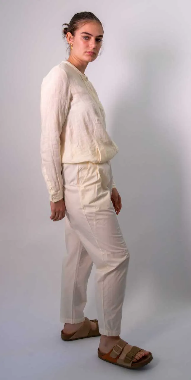 Transit Par Such Long Linen Linen Shirt in Ivory