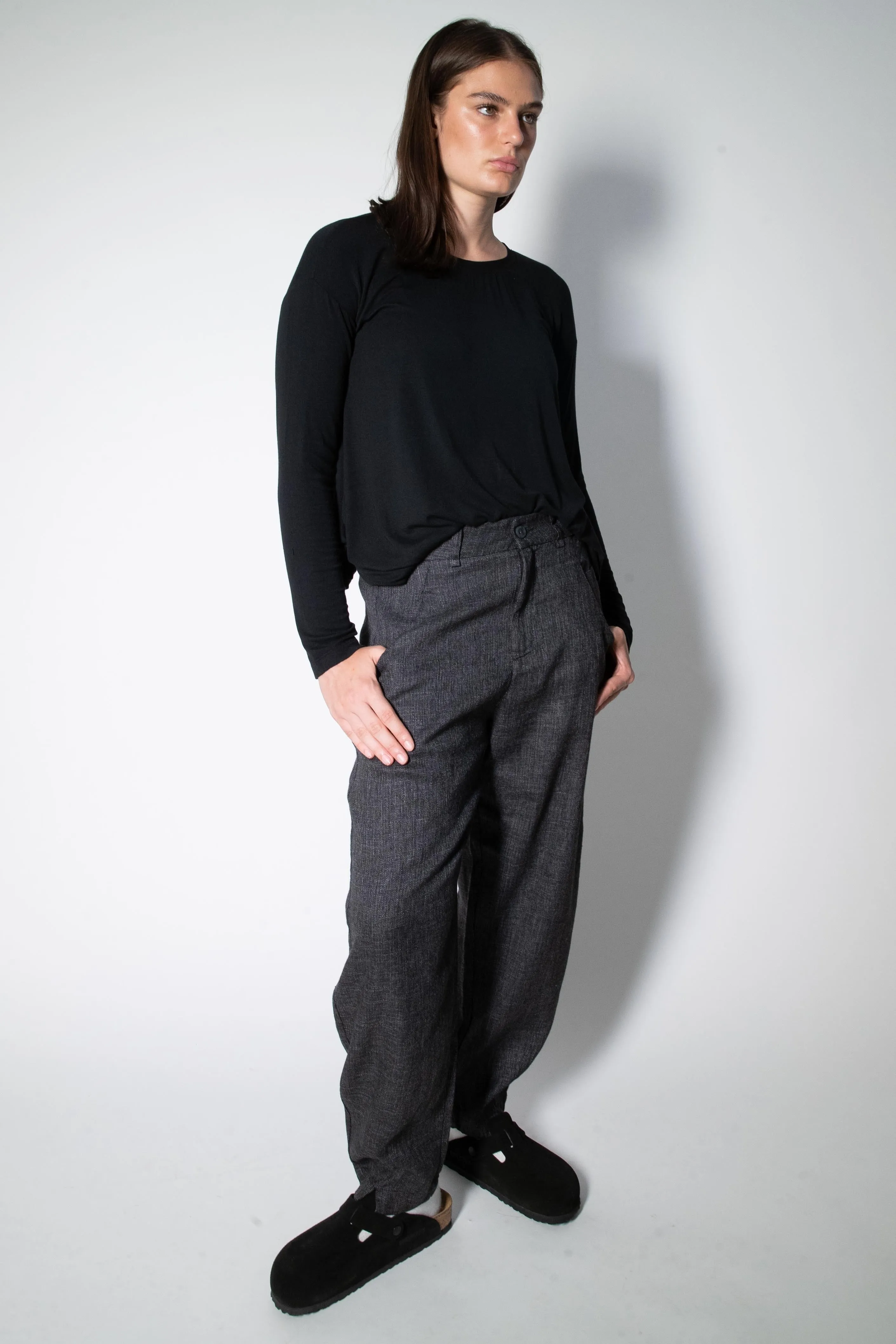 Transit Par Such Signature Split front Pant in Charcoal