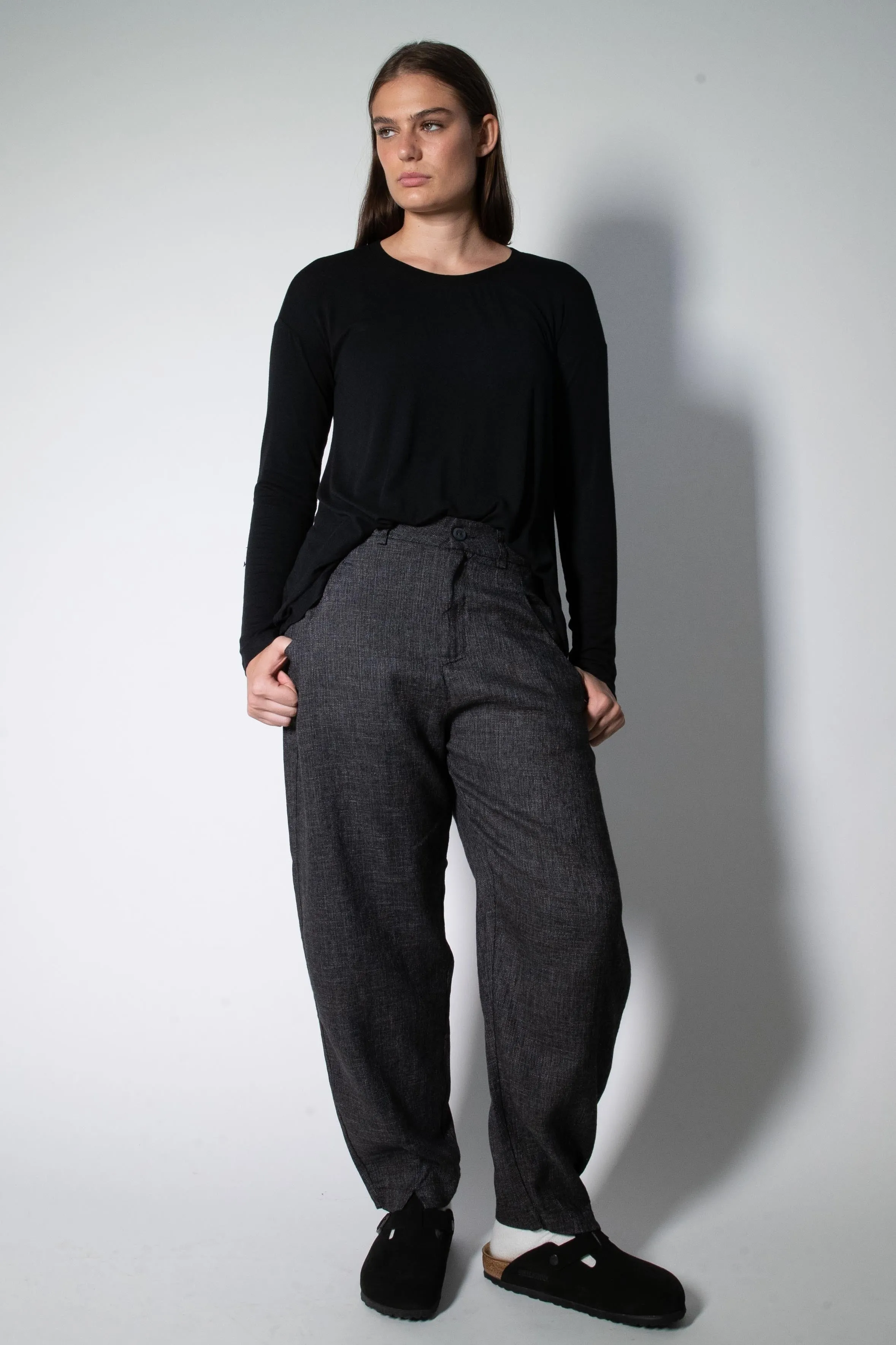 Transit Par Such Signature Split front Pant in Charcoal