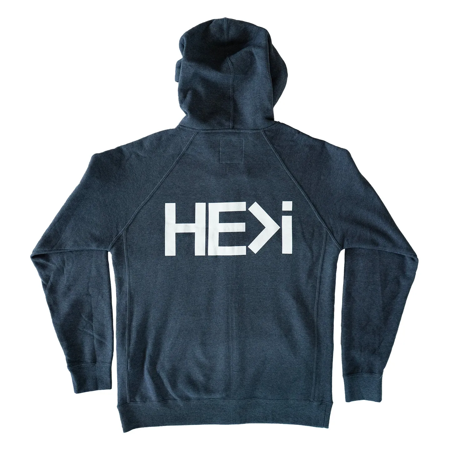 UNISEX LOGO HOODIE IN MIDNIGHT HEATHER NAVY