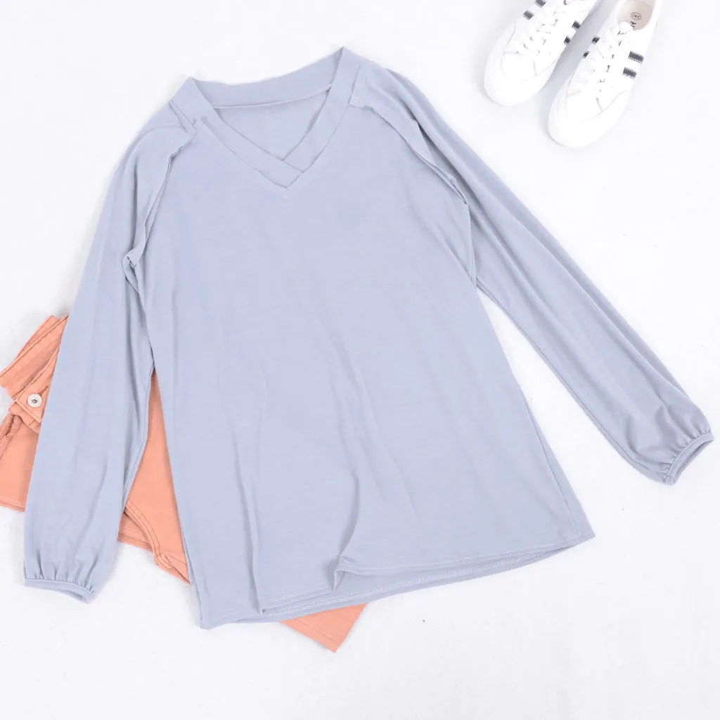 V Neck Long Sleeve Shirt