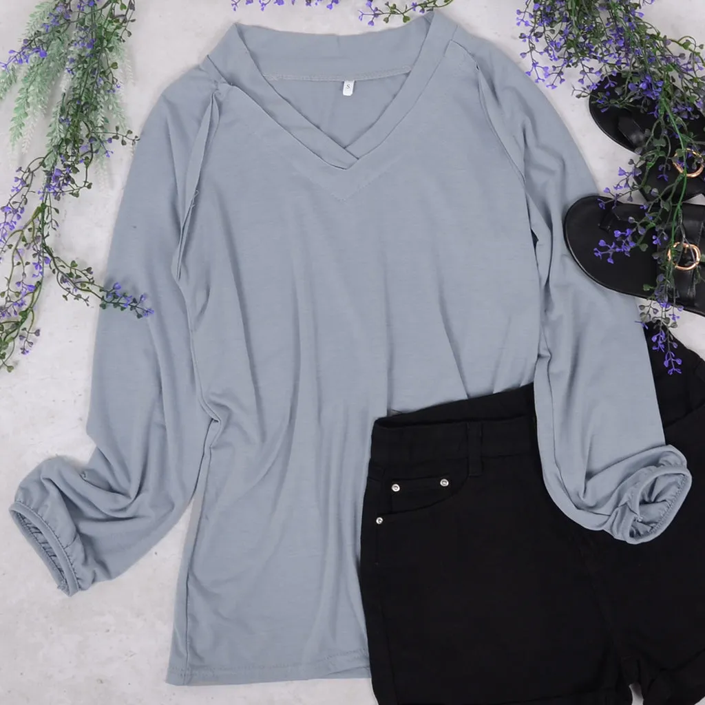 V Neck Long Sleeve Shirt