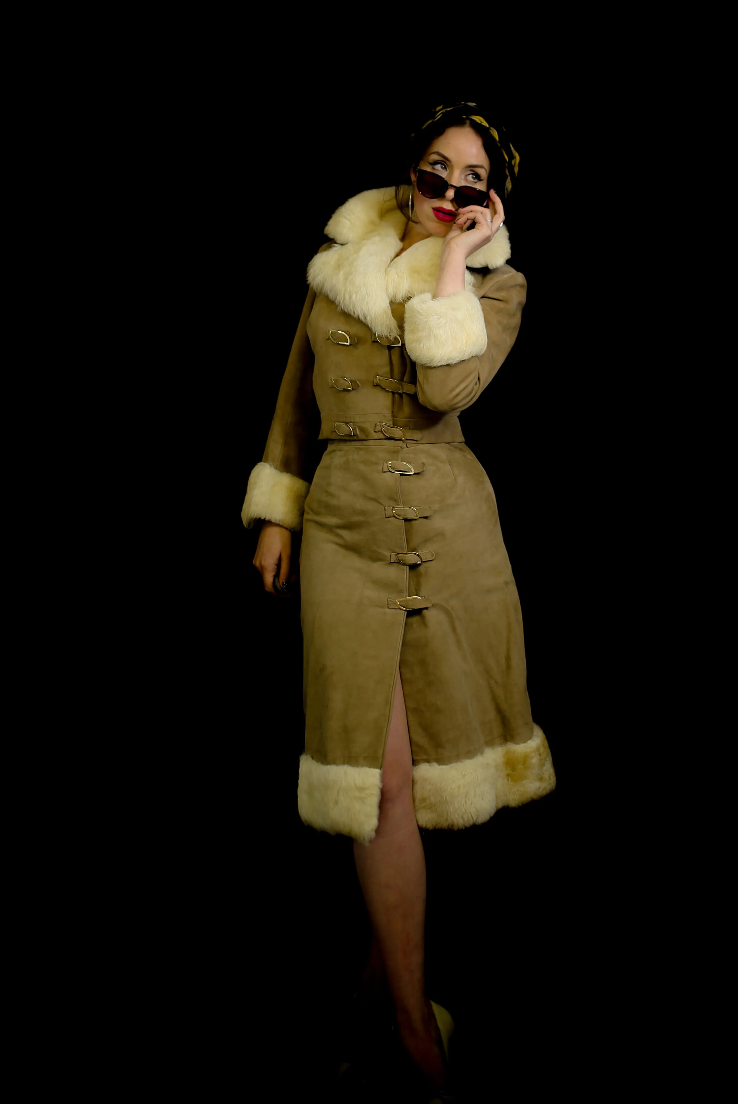 Vintage 1970s Lambskin Jacket and Skirt