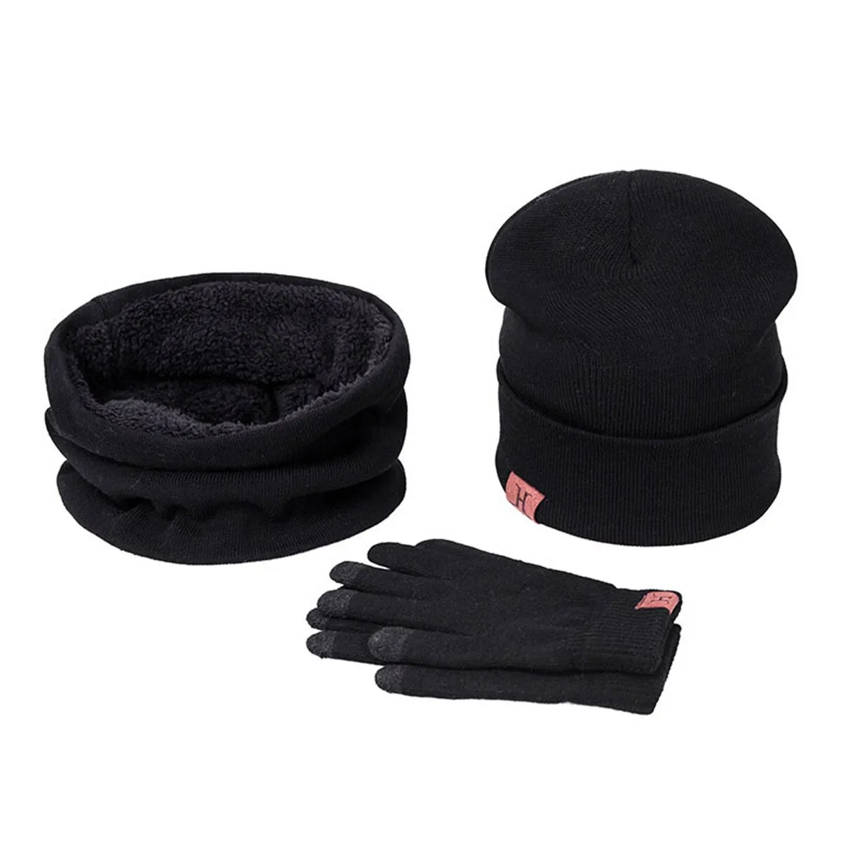 Winter Beanie Hat For Men Women Hat Scarf Warm Scarf Hat Gloves Set Male Female Hat Scarf Set 3 Pcs Skullies Beanies