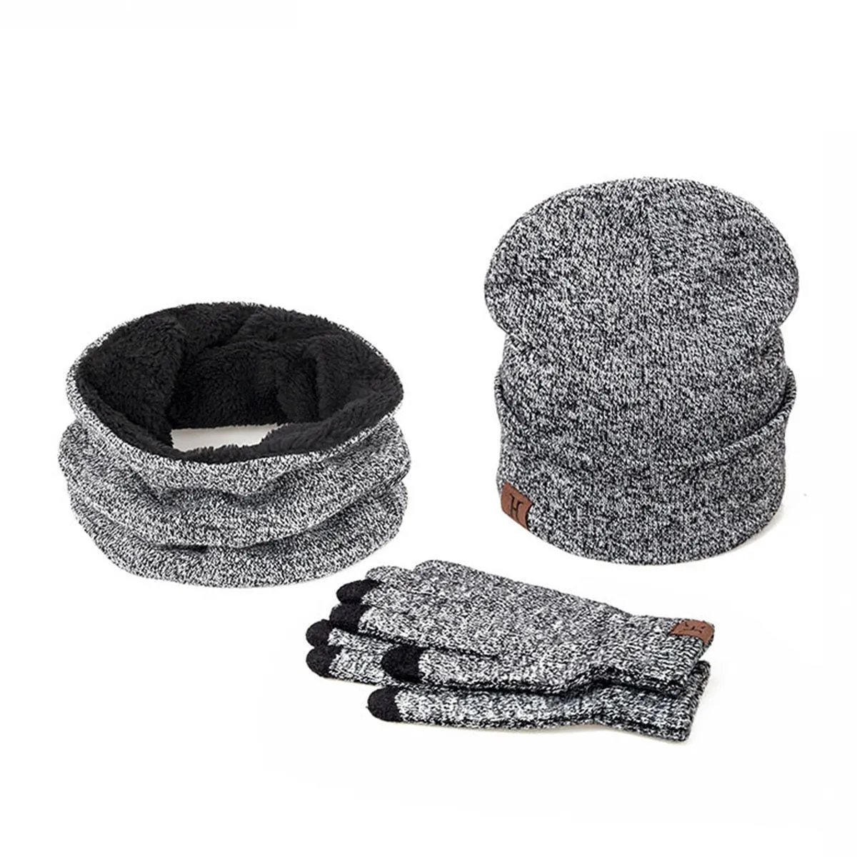 Winter Beanie Hat For Men Women Hat Scarf Warm Scarf Hat Gloves Set Male Female Hat Scarf Set 3 Pcs Skullies Beanies