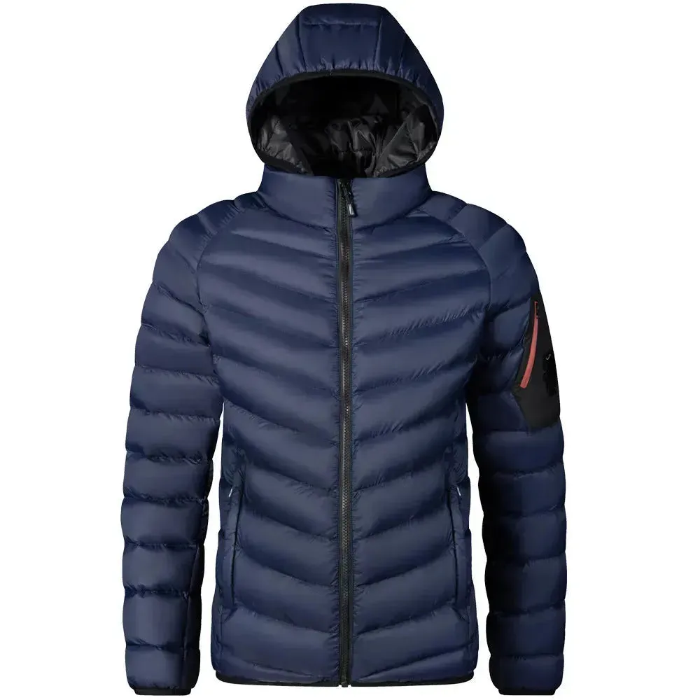 Winter Padded Thick Hooded Puffer Rain Jacket for men