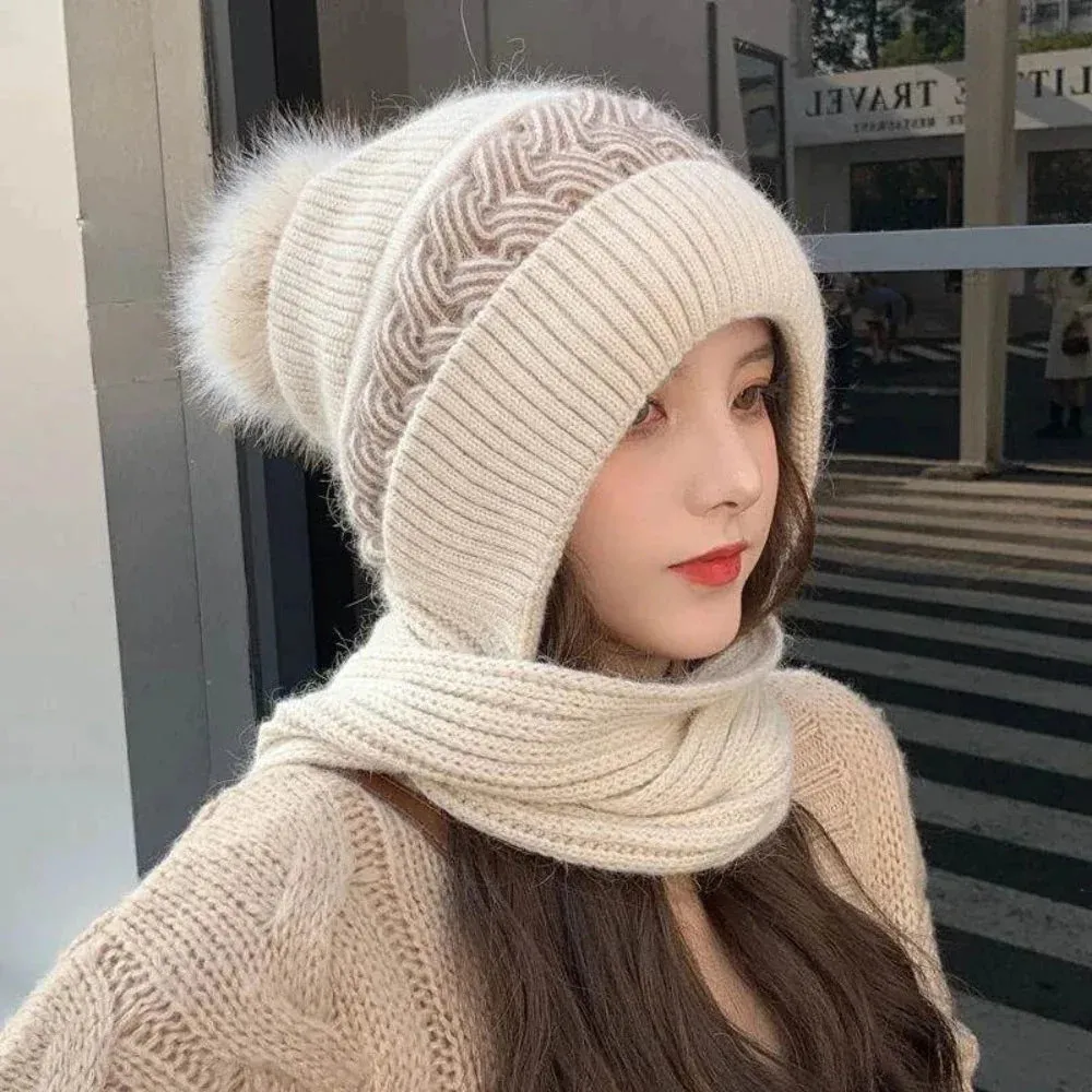 Winter Women Hat Scarf