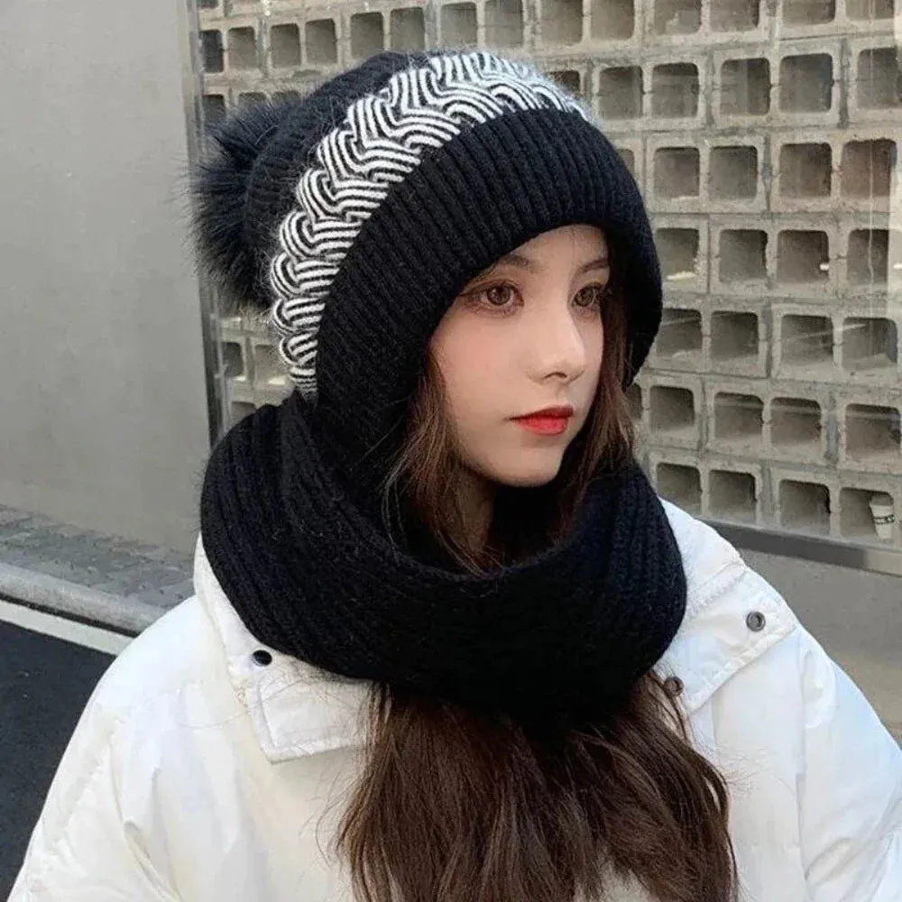 Winter Women Hat Scarf