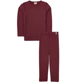 Wool Bamboo Mix Base Layer Set in Dark Plum