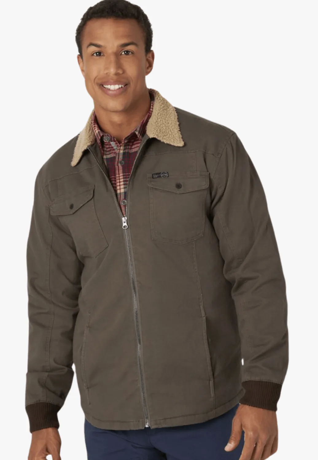 Wrangler Mens Sherpa Lined Denim Jacket