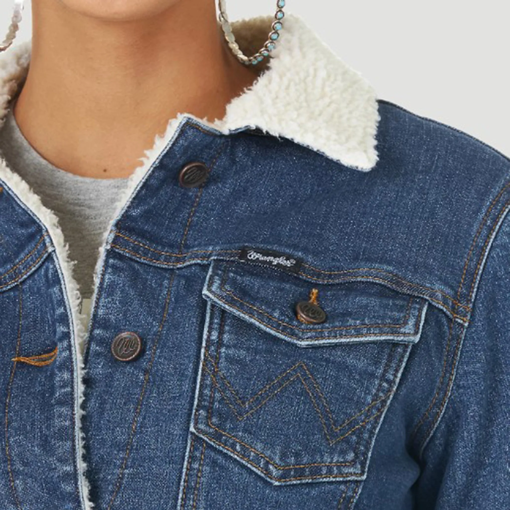 Wrangler Women's Denim Sherpa Jacket