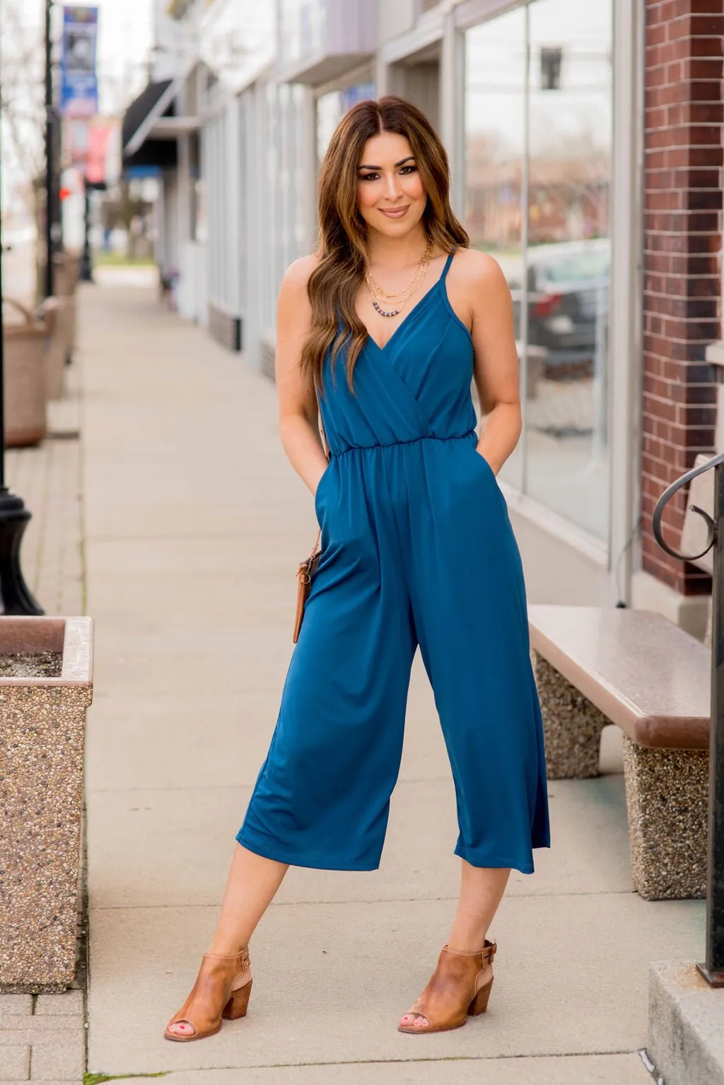 Wrap Top Cropped Jumpsuit