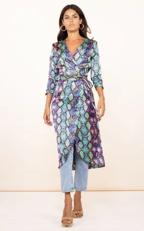 Yondal Dress In Multi Snake