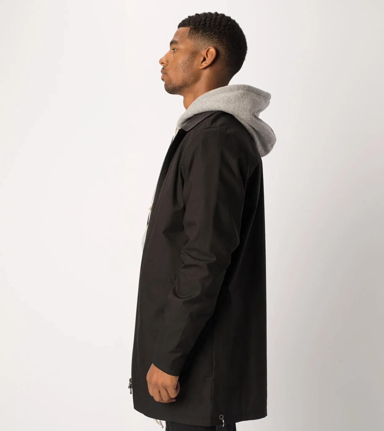 Zip Mac Coat Black