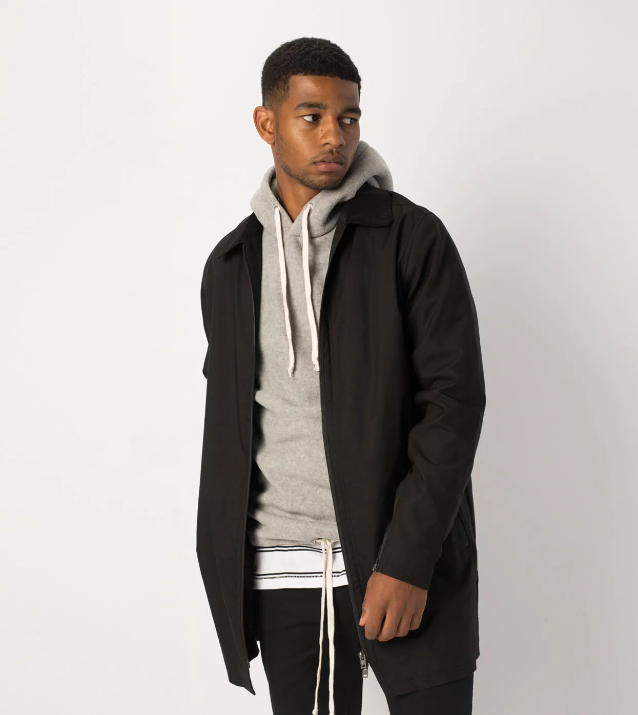 Zip Mac Coat Black