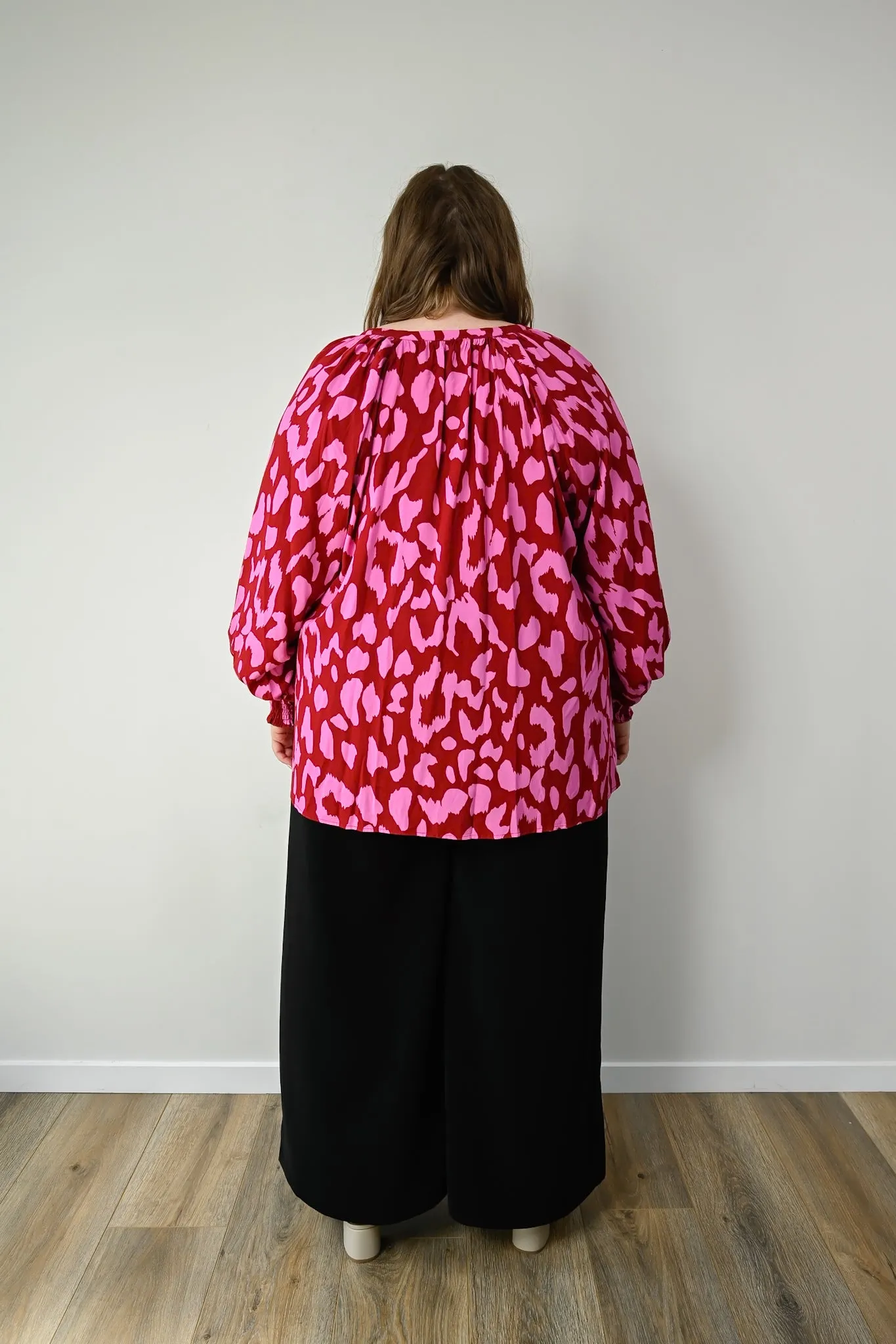 Zoe Blouse - Red & Pink